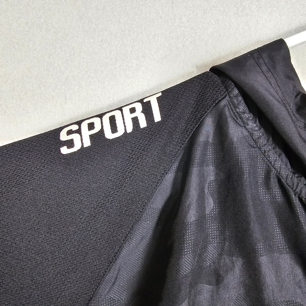 Lotto Italian Sport Design Men Black Camo Quarter Zip Hooded Windbreaker Size LL - Picture 3 of 13